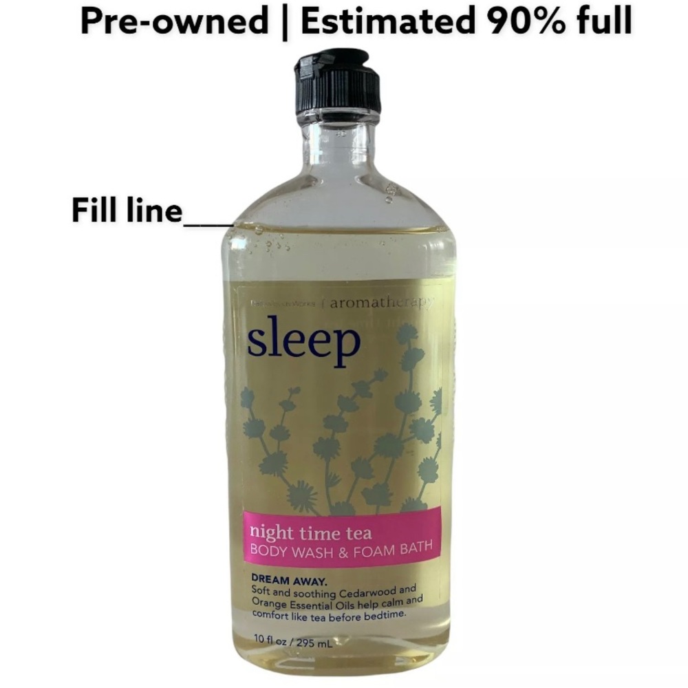 BATH BODY WORKS AROMATHERAPY SLEEP Night Time Tea Body Wash & Foam Bath 90% Full